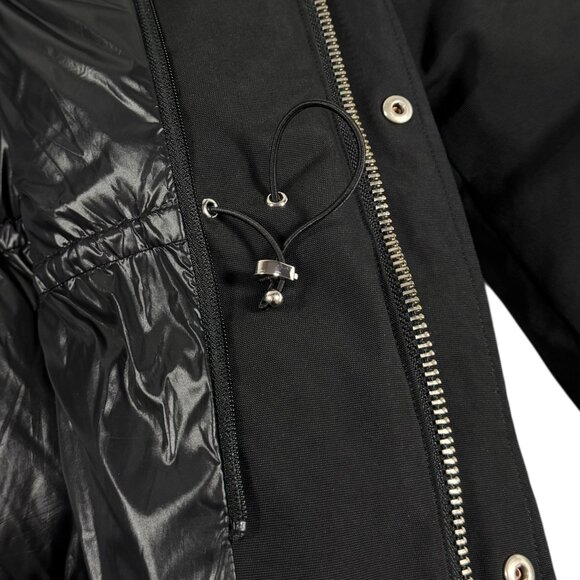 Mackage Edward XR Down Parka Jacket SZ M Black Mock Neck Pockets Hood Missing - Picture 12 of 16